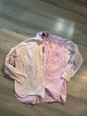 Aqua Pink Solid and Striped Button Down